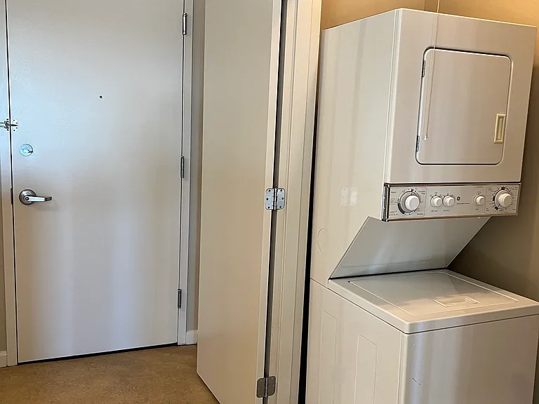 washer and dryer in the walking closet. It