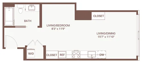 Floor plan Studio A18 Olympic