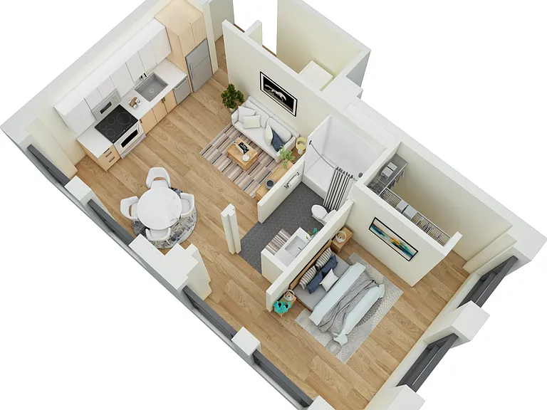 1 Bedroom, 1 Bath- F 1 Bedroom, 1 Bath- F