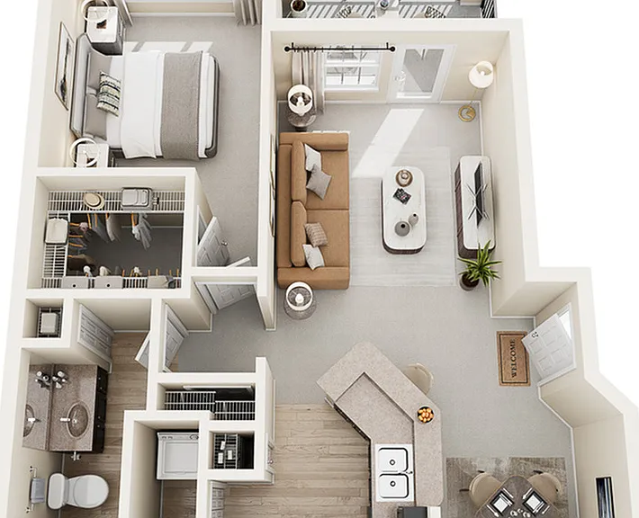 A Upgraded Floor Plan | 1 Bed 1 Bath | 801 Sq Ft | Raveneaux Apartments in Houston A Upgraded Floor Plan | 1 Bed 1 Bath | 801 Sq Ft | Raveneaux Apartments in Houston