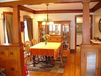 Formal Dining with vintage built-ins and molding