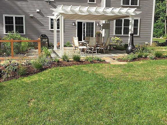 Landscaped patio and garden 