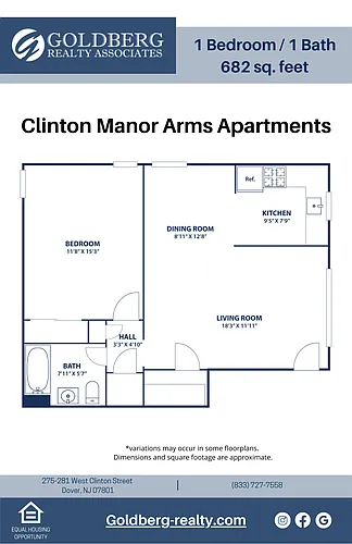 Floor plan One Bedroom Dining Room
