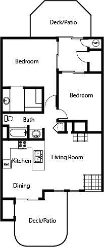 Floor plan 2x1.5D Renovated