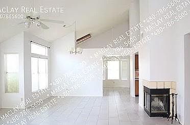 Great room, view toward kitchen bay window