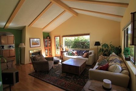 Living room with fireplace