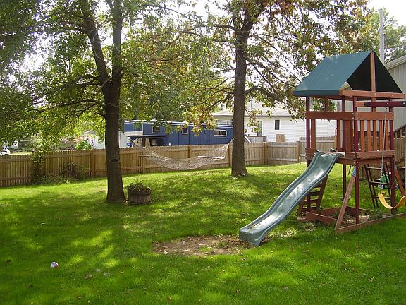 Fenced in back yard.