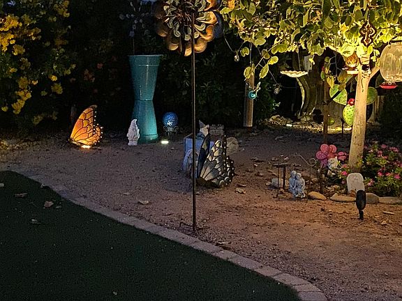 Landscape lighting on timers, no maintenance