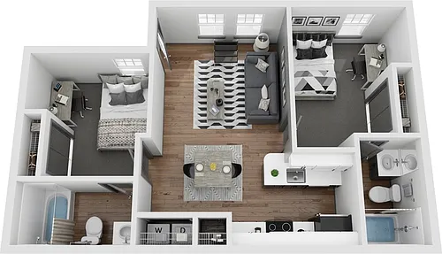 Floor plan 2x2 S Renovated