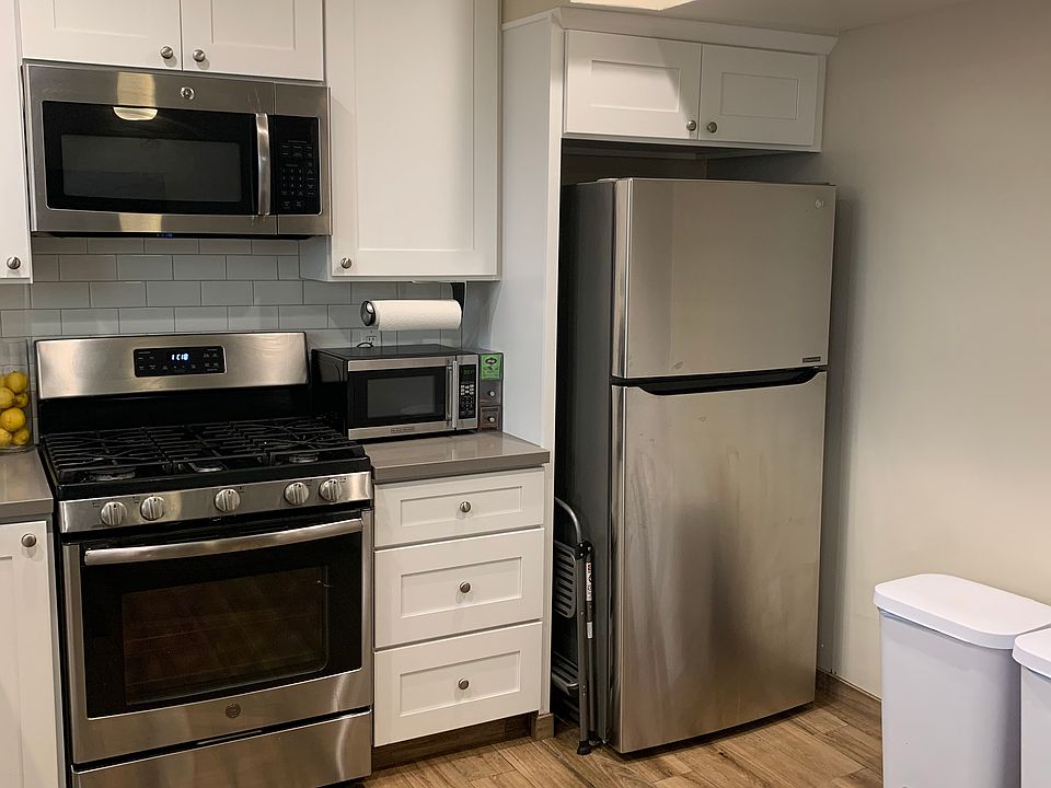 Stainless steel refrigerator, gas stove, dishwasher & microwave