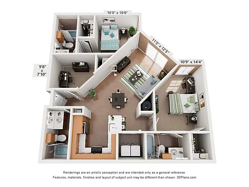 Floor plan 2 Bedroom D