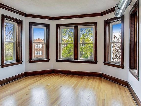Closer view of the living room windows.