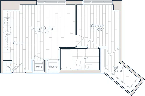 Floor plan 1 Bed/1 Bath-C18
