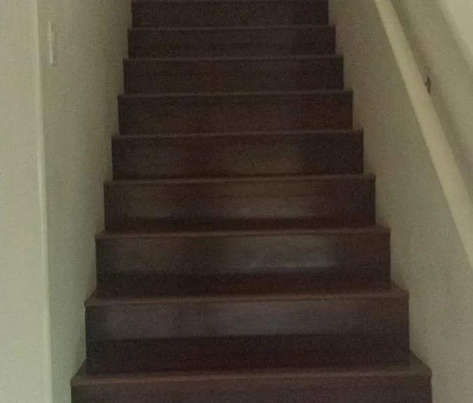 laminate wood flooring on stairs, hallway and master bedroom