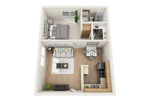 Floor plan One Bedroom B