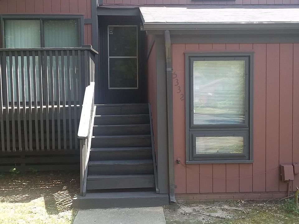 Front deck and entranceway. New decking and steps unpainted as of yet.