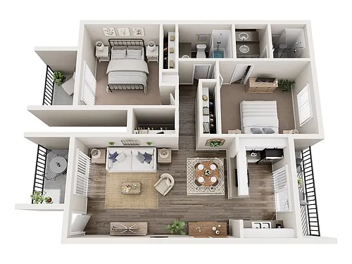 Floor plan Two Bedroom Two Bathroom A