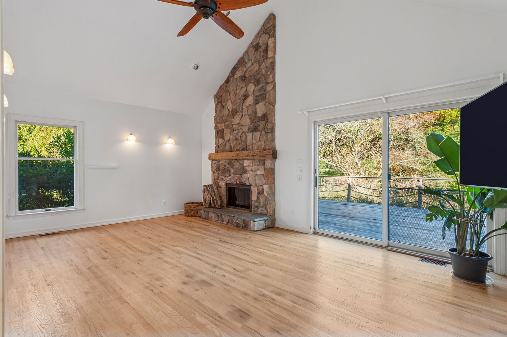 Family room with fireplace