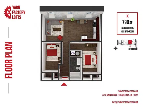 Floor plan 2 Bed | 1 Bath