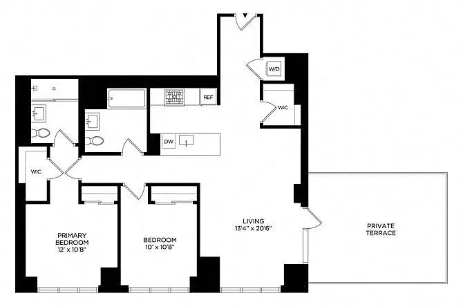 Floor plan 2AV Penthouse w/ Terrace East