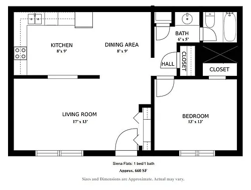 Floor plan 1 Bedroom