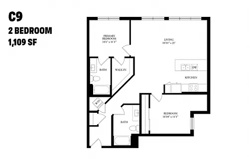 Floor plan Two Bedroom C9