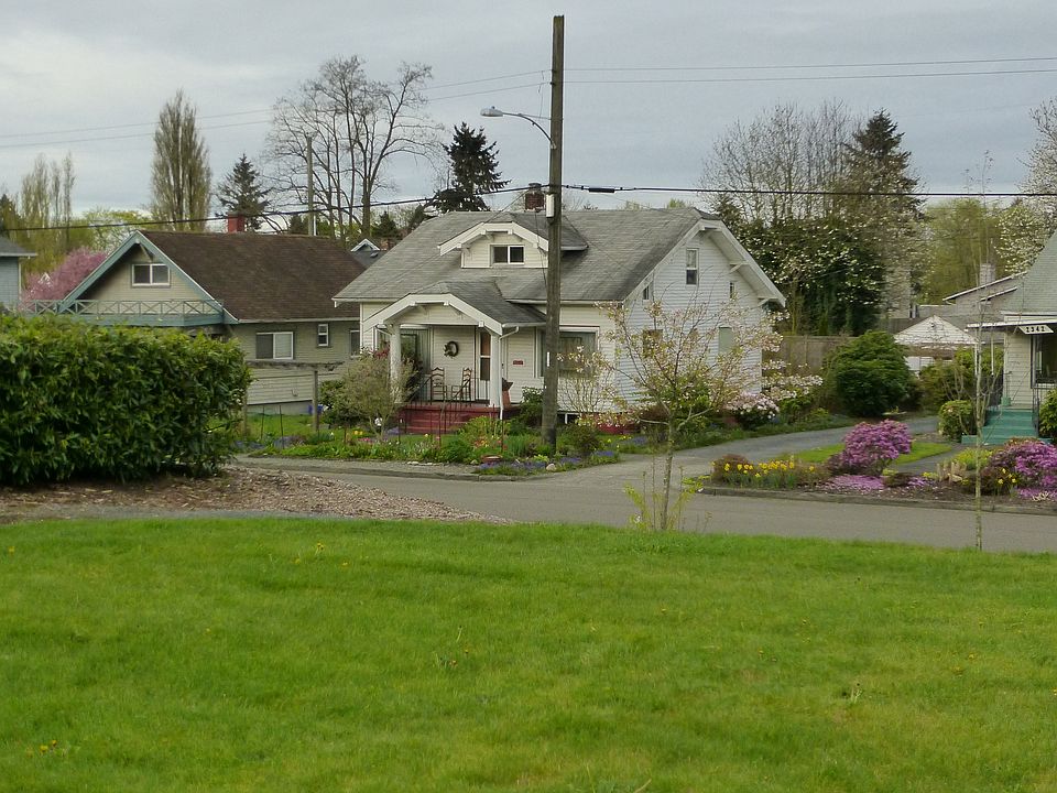 across from mowed park field