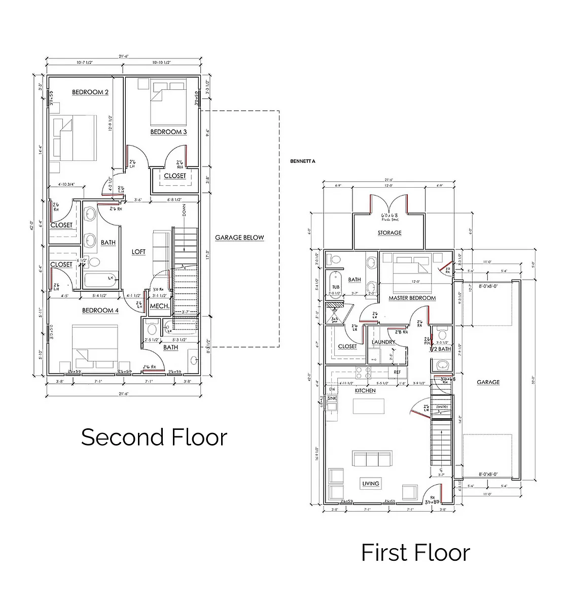Floor plan The Bennett - 4 Bedroom