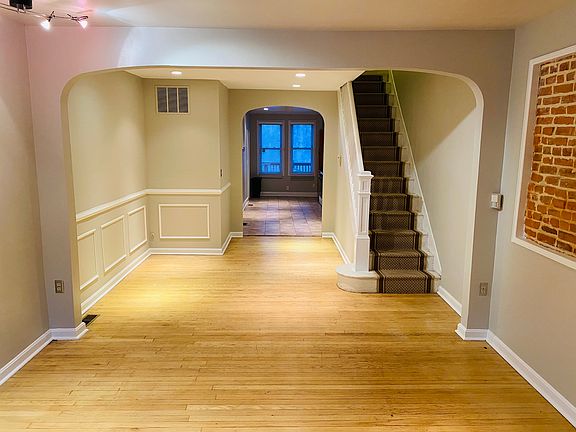 View of dining room from living room, facing back of house