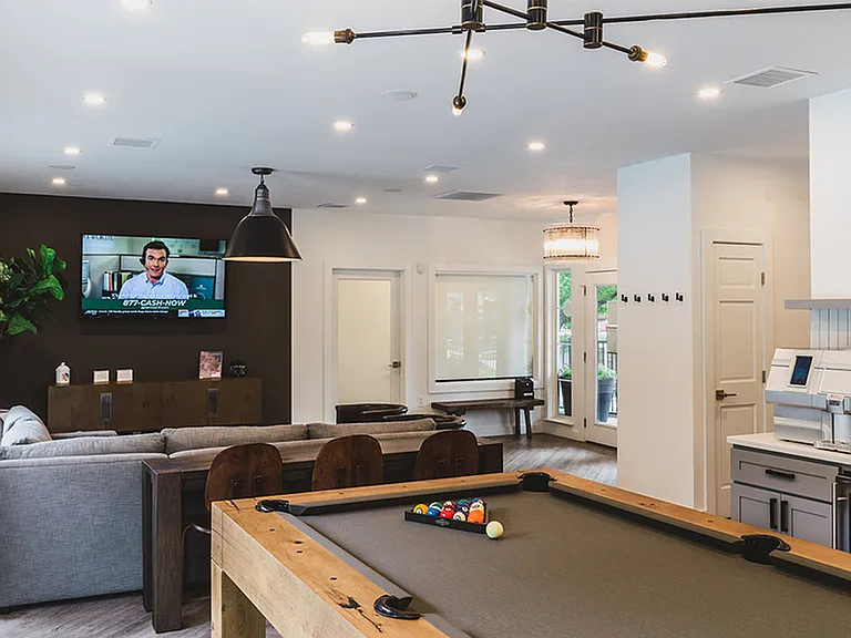 Upgraded billiards table and gourmet coffee bar top off our renovated clubhouse