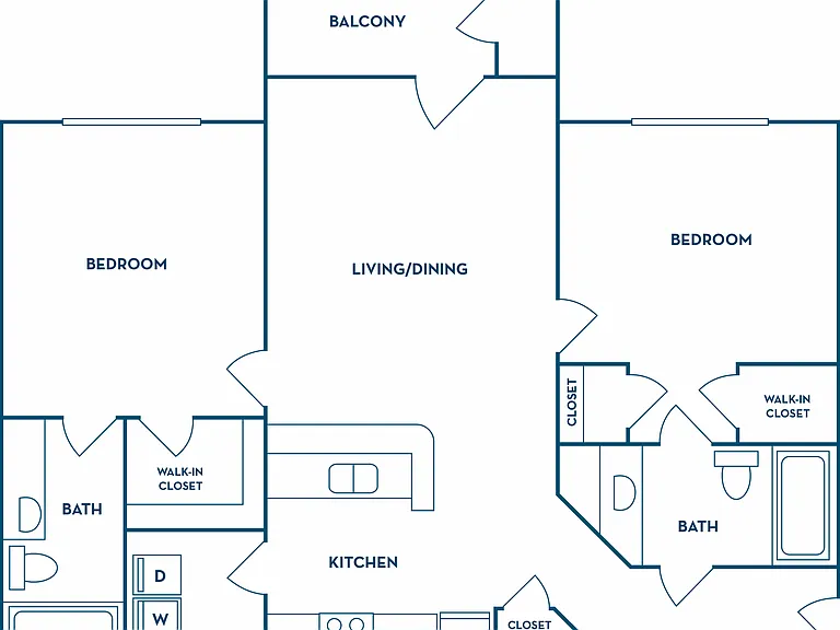 2 Bedroom | 2 Bath | 889 SF 2 Bedroom | 2 Bath | 889 SF