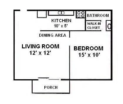 Floor plan 1 bed 1 bath