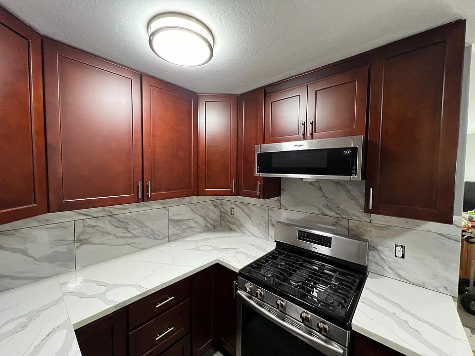 stainless steel stovetop and microwave
