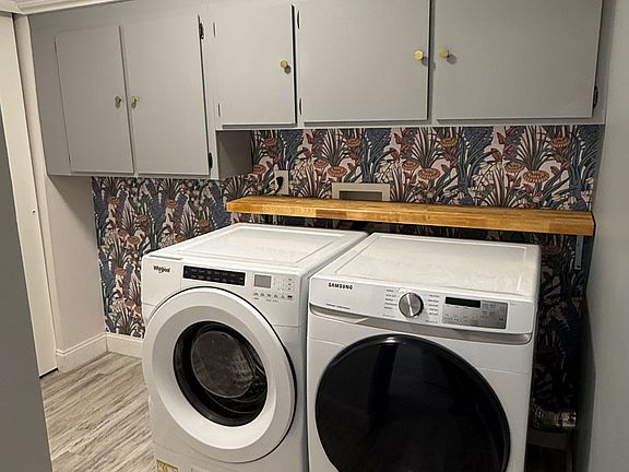 Newly decorated laundry/storage space