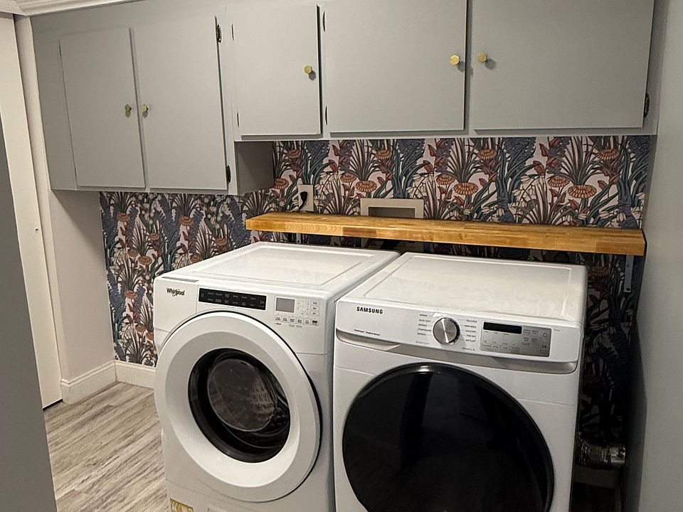 Newly decorated laundry/storage space