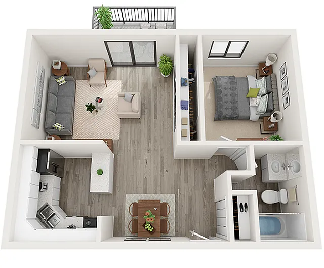 Floor plan 1X1 A