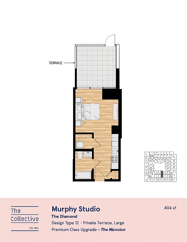 Floor plan Studio C - Balcony