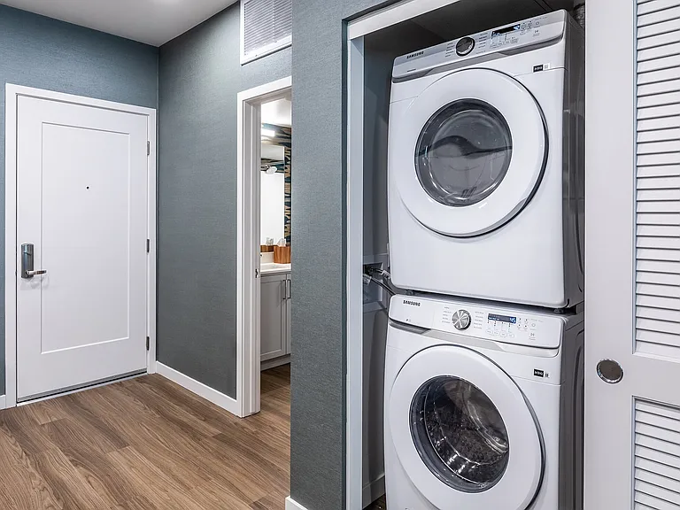 Stacked washer and dryer