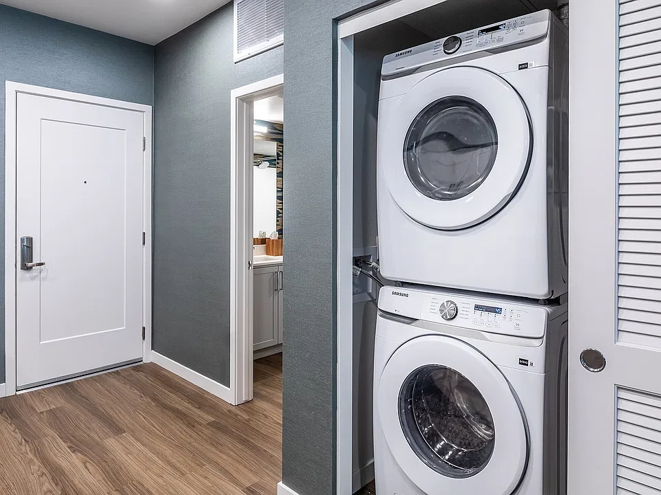 Stacked washer and dryer