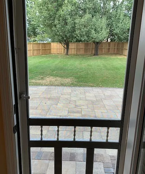 Back door opening on to patio