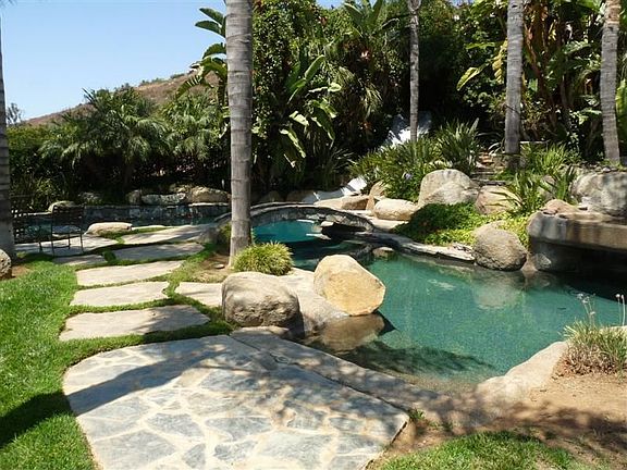 Rock pool with waterslide