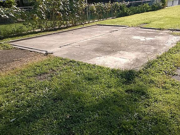 Two car slab for storage.