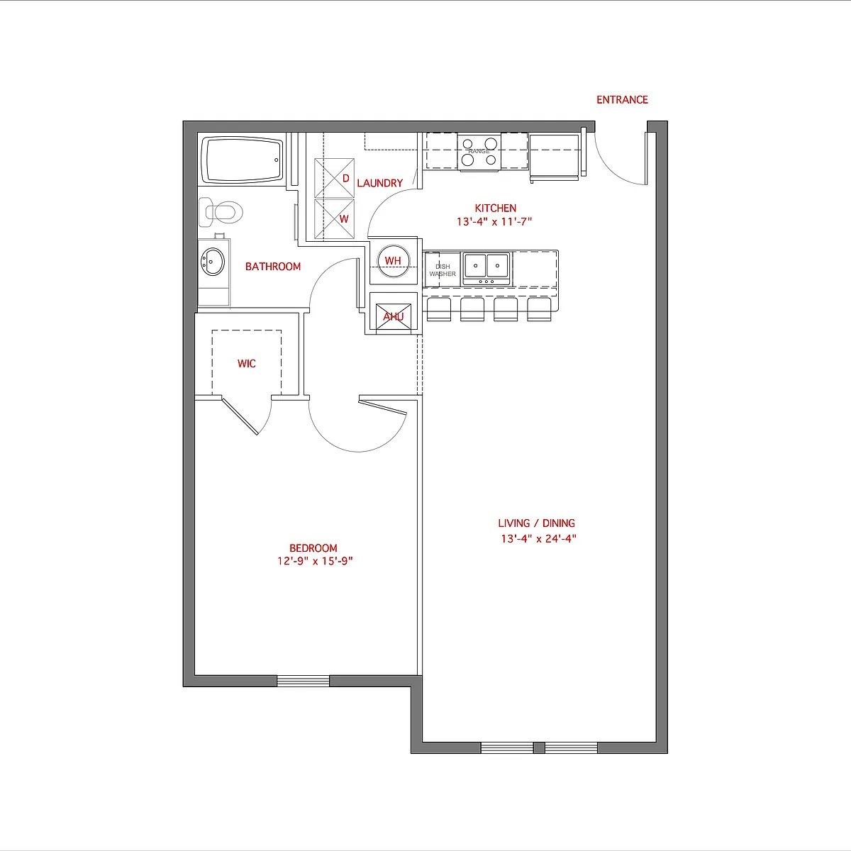 Floor plan 1BR- Solarium - Sanctuary II