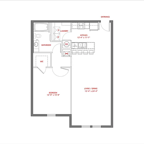 Floor plan 1BR- Solarium - Sanctuary II