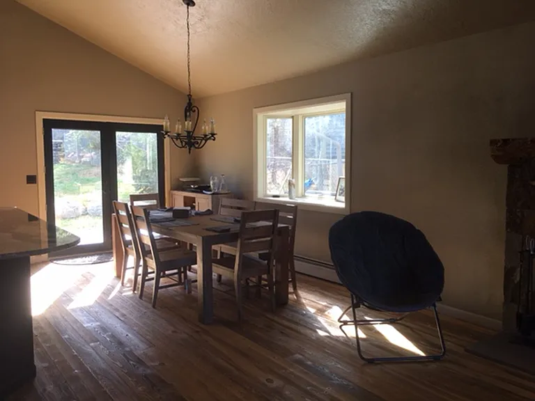 Dining room table/back door