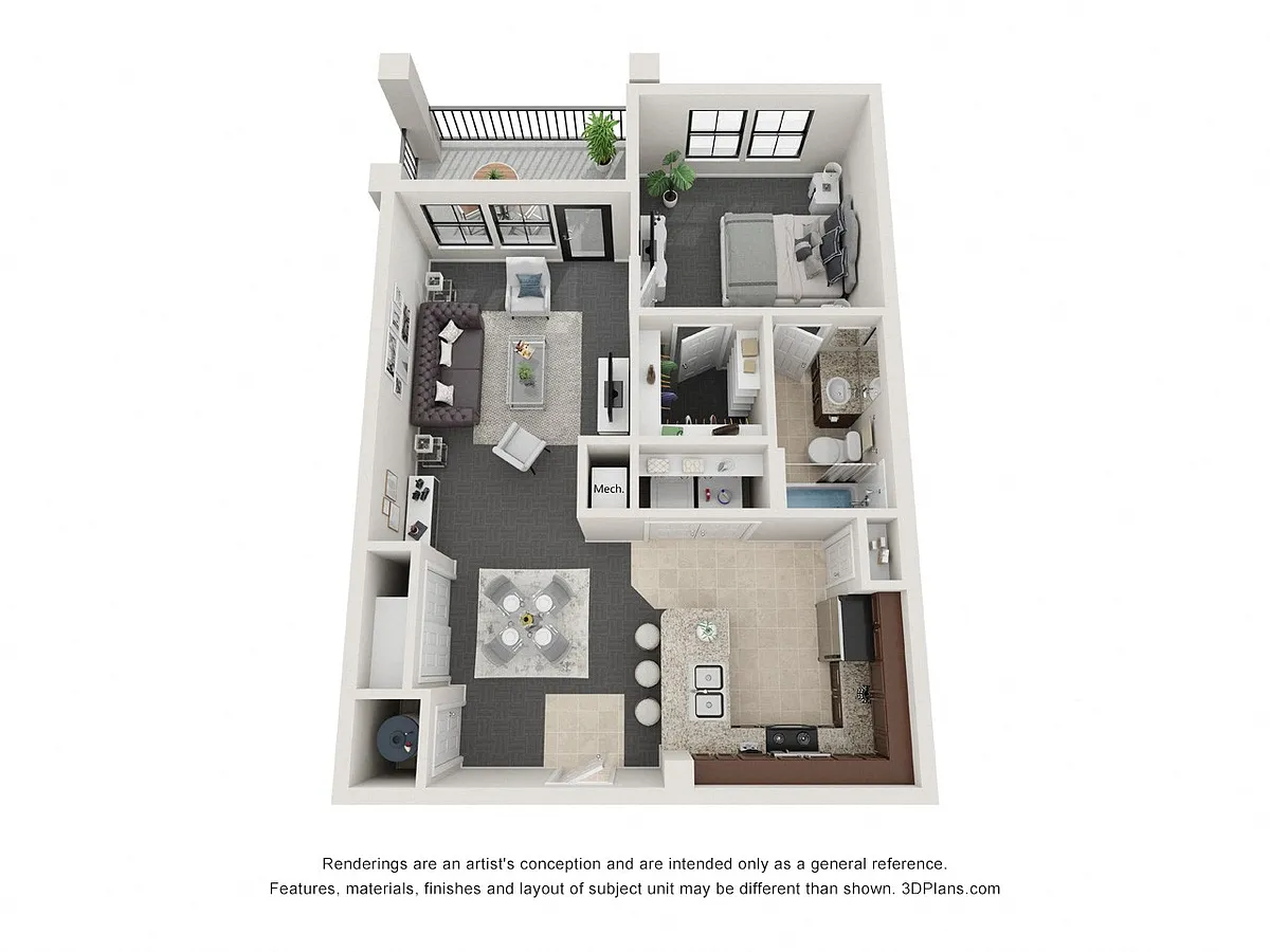 Floor plan One Bedroom One Bath
