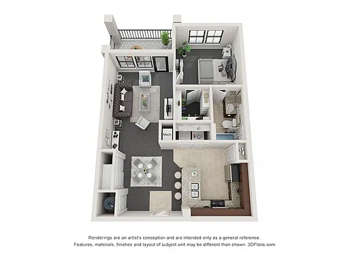Floor plan One Bedroom One Bath