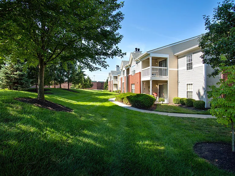 Building exterior with greenspace