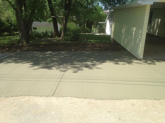 New concrete parking area constructed on 4/21/15