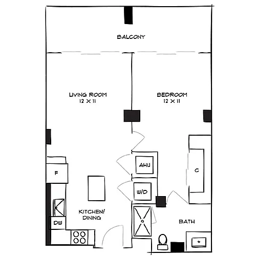 Floor plan The Gardens 1K